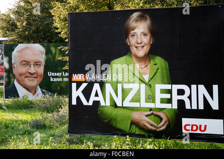 Frank Walter Steinmeier (SPD) Und Angela Merkel (CDU) - Wahlplakate Zur Bundestagswahl 2009, 21. September 2009, Berlin. Stockfoto