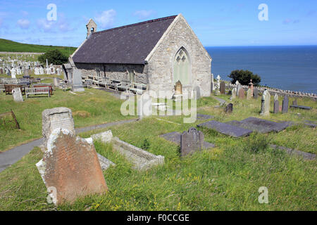 Historische 12. Jahrhundert St Tudno Kirche, Great Orme, Llandudno Stockfoto