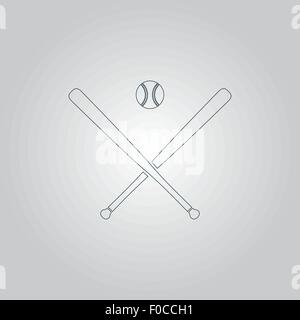 Vektor gekreuzt-Baseball-Schläger und ball Stock Vektor