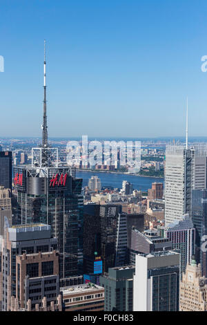 Ansicht von oben Rock Observation Deck, Rockefeller Center, NYC, USA Stockfoto