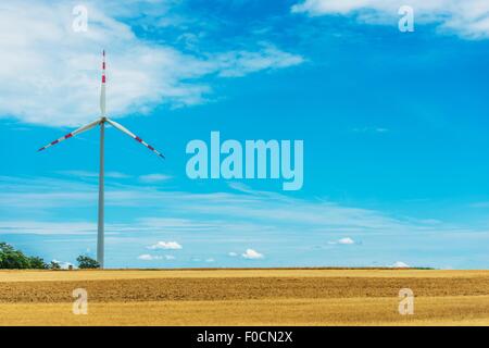 Landschaft-Windkraftanlage. Nördlichen Österreich, Europa. Erneuerbare Energiequelle. Stockfoto