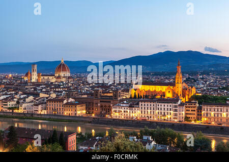 Skyline von Florenz die Hauptstadt der Toskana, Norditalien. Tolle Stadt-Zentrum der Renaissance-Kunst und Architektur. Stockfoto