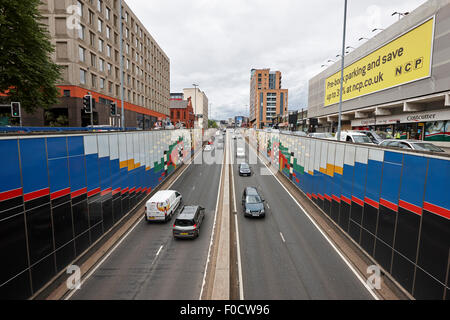 A41 Suffolk Street Queensway Straße Unterführung Birmingham UK Stockfoto