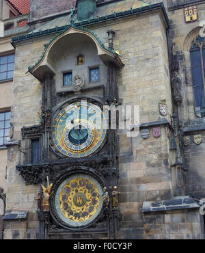 berühmte astronomische Uhr in Prag, Tschechische Republik Stockfoto