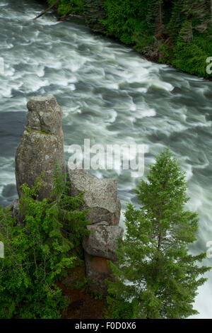 Henrys Fork unter Upper Mesa Falls, Mesa Falls Scenic Byway, Targhee National Forest, Idaho Stockfoto