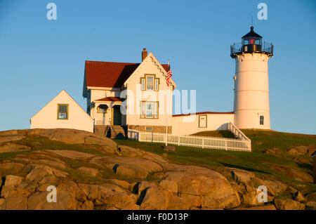 Nubble Leuchtturm Cape Neddick leichte Station, Sohier Park, York Beach, Maine Stockfoto