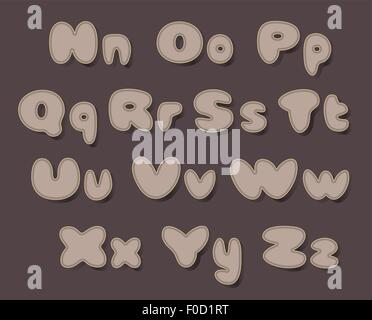Alphabet mit Kakao Farbe festlegen Stock Vektor