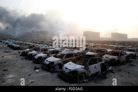 Tianjin, China. 13. August 2015. Eine Gefahrgut-Lagerung explodierte in der Mitternacht in Tianjin, China am 13. August 2015. 17 Personen wurden tot in der Katastrophe vorerst bestätigt. Credit: Foto oben Corporation/Alamy Live-Nachrichten Stockfoto