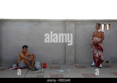 Tianjin, China. 13. August 2015. Eine Gefahrgut-Lagerung explodierte in der Mitternacht in Tianjin, China am 13. August 2015. 17 Personen wurden tot in der Katastrophe vorerst bestätigt. Credit: Foto oben Corporation/Alamy Live-Nachrichten Stockfoto