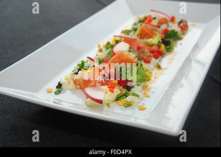 Lachs-Salat Stockfoto