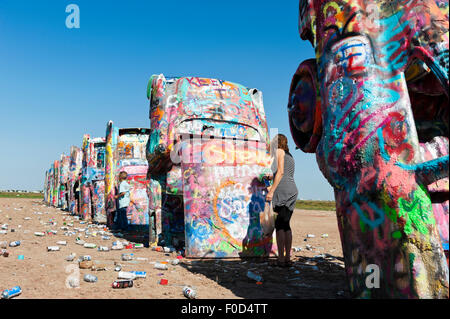 Cadillac Ranch, Amarillo, Texas Stockfoto