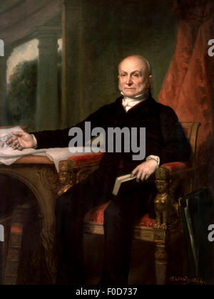 Vintage amerikanische Historienmalerei von Präsident John Quincy Adams. Original von George Peter Alexander Healy. Stockfoto