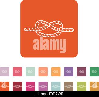 Das Knoten-Symbol. Knoten und Krawatte, Seil-Symbol. Wohnung Stock Vektor