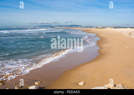 Strand am Costa de Caparica, Portugal Stockfoto