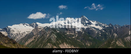Aussicht von der Adler Lounge, Großglockner, Nationalpark Hohe Tauern, Osttirol, Tirol, Österreich Stockfoto