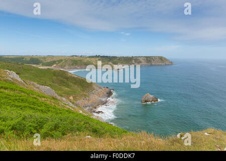 Küste in der Nähe von Three Cliffs Bay Südküste die Gower Halbinsel Swansea Wales Großbritannien schöne Aussicht und beliebter Standort Stockfoto