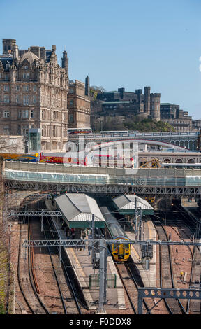 Edinburgh Waverley Bahnhof Station, Schottland, Vereinigtes Königreich. Stockfoto