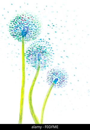 Aquarell Löwenzahn abstrakten Hintergrund. Vektor-illustration Stock Vektor