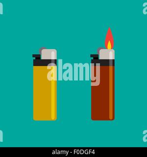 Lange Feuerzeuge-Symbol im flachen Stil, Vektor-Illustration. Stock Vektor