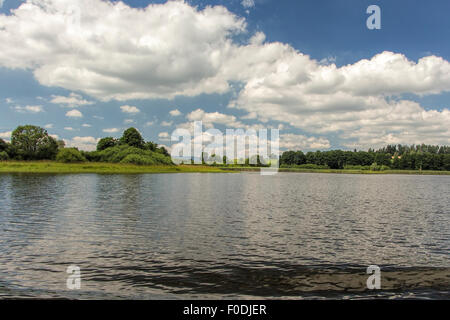 Panorama des Sees Lipno in Süd Böhmen, Tschechische Republik, Europa, 160 km oder 100 Meilen südlich von Prag. Stockfoto