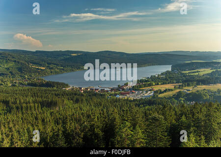 Panorama des Sees Lipno in Süd Böhmen, Tschechische Republik, Europa, 160 km oder 100 Meilen südlich von Prag. Stockfoto