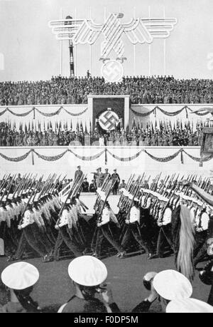 Nationalsozialismus / Nationalsozialismus, Nürnberger Reichsparteitag der Freiheit, Nürnberg, 5. - 10.9.1935, Tag der Wehrmacht, Parade der Marine, Zusatzrechte-Clearences-nicht verfügbar Stockfoto