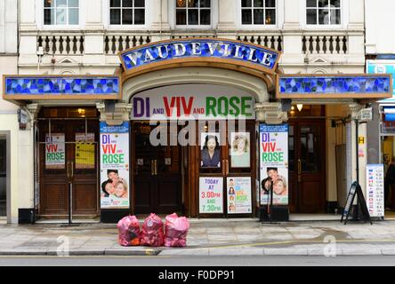 Die Vaudeville Theater, The Strand, London, tagsüber. Stockfoto