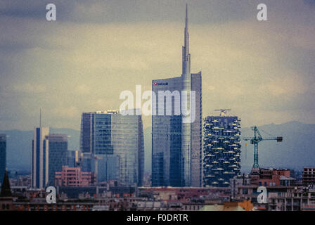 Erhöhte Aussicht auf Mailand vom Dach der Mailänder Kathedrale. Italien. Stockfoto
