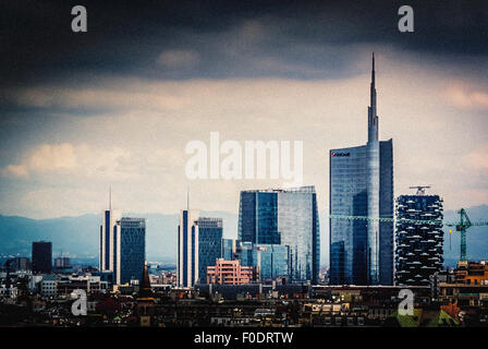 Blick vom Dach der Mailänder Kathedrale. Mailand, Italien Stockfoto