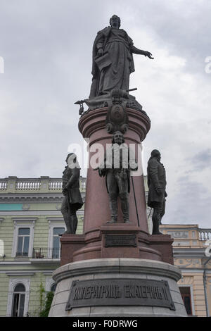 Denkmal für Kaiserin Catherine das große in der Innenstadt der Stadt Odessa, Ukraine Stockfoto