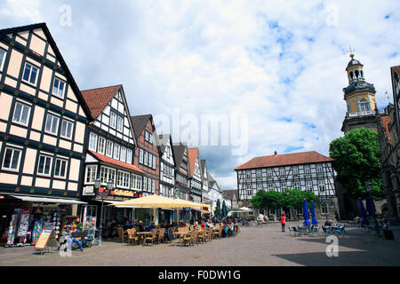 Altstadt am Marktplatz. Rinteln, untere Sachsen, Deutschland, Europa Stockfoto