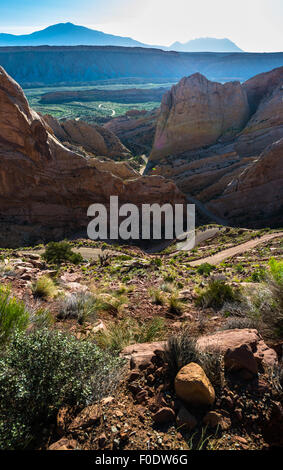 Frühen Morgen Burr Trail Serpentinen Capitol Reef Nationalpark-Utah Stockfoto