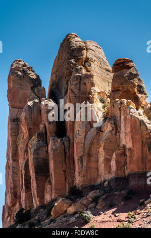 Roten Felsformationen gegen blauen Himmel Capitol Reef National Park, Utah Stockfoto