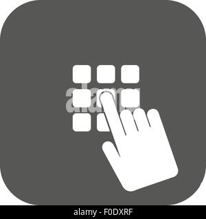 Der Pin-Code-Symbol. Kennwort und entriegeln, Zugang, Identifikation, Symbol zu entsperren. Wohnung Stock Vektor