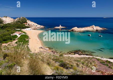 Cala Pregonda, in der Nähe von Fornells, Nordküste, Menorca, Balearen, Spanien, Europa Stockfoto