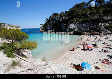 Cala Macarelleta, in der Nähe von Cala Galdana, Süd-West-Küste, Menorca, Balearen, Spanien, Europa Stockfoto