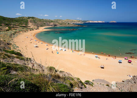 Platja de Cavalleria (Cavalleria Strand), in der Nähe von Fornells, Nordküste, Menorca, Balearen, Spanien, Europa Stockfoto