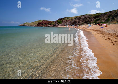 Platja de Cavalleria (Cavalleria Strand), in der Nähe von Fornells, Nordküste, Menorca, Balearen, Spanien, Europa Stockfoto