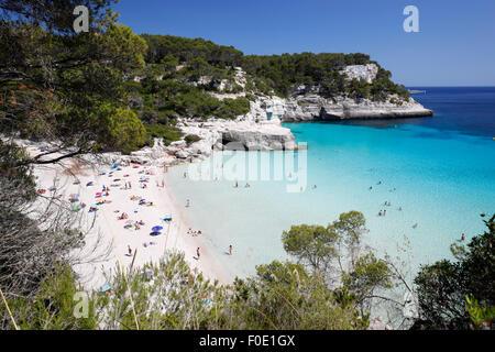 Cala Mitjana, in der Nähe von Cala Galdana, Süd-West-Küste, Menorca, Balearen, Spanien, Europa Stockfoto