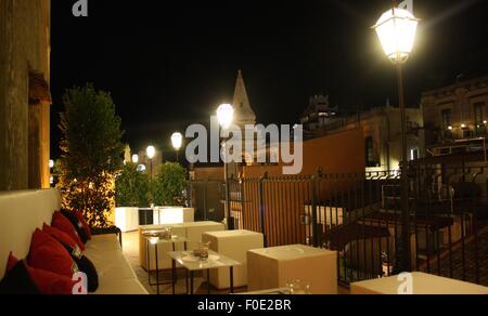 Italien, Sizilien, Taormina, Spaß, ausgehen, Mittelmeer, Nachtleben, Bar, restaurant Stockfoto