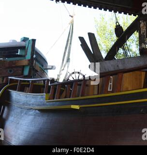 Holzboot, Flensburg, Deutschland, Bootfahren, Holzarbeiten, Boot-Restaurierung, Holz, Stockfoto