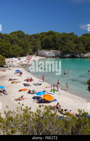 Cala En Turqueta, Süd-Westküste, in der Nähe von Ciutadella, Menorca, Balearen, Spanien, Europa Stockfoto