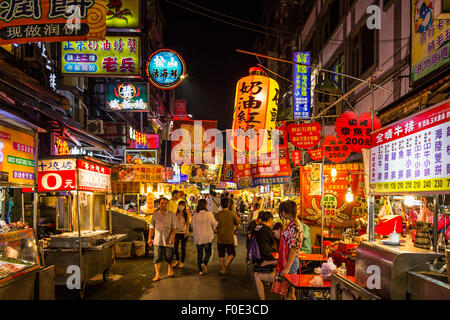 Nachtmarkt in Keelung City, Taiwan Stockfoto