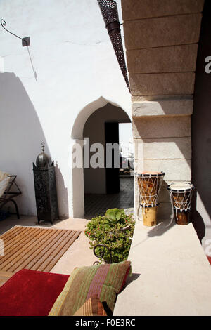 Detail des Riads in Essaouira - Marokko Stockfoto