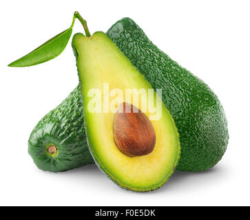 Avocado, isoliert auf weiss Stockfoto