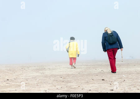 Menschen auf der Suche nach Bernstein am Strand von Jurmala, RIga, Lettland Stockfoto