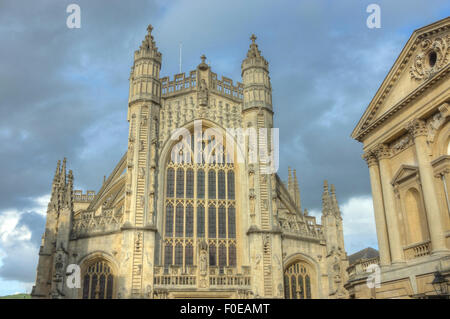 Stadt Bath.  Bath Abbey Westfassade Stockfoto