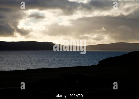 Blick auf Loch Snizort von oben Uig Isle Of Skye Stockfoto