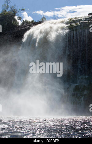 Wunderschöner Wasserfall in der Canaima Lagoon, Canaima National Park, Südamerika 2015 Stockfoto
