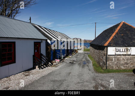 Alten Hafengebäuden Broadford Skye Stockfoto